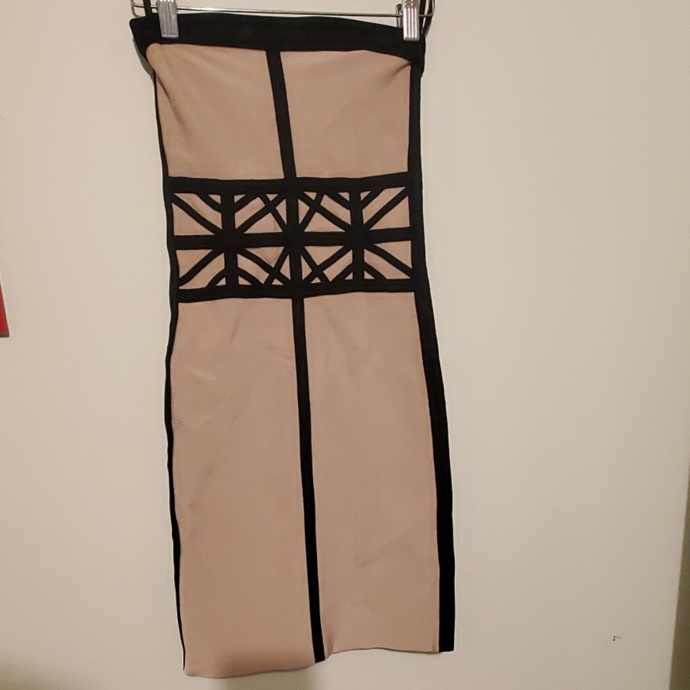 Bebe strapless bandage dress